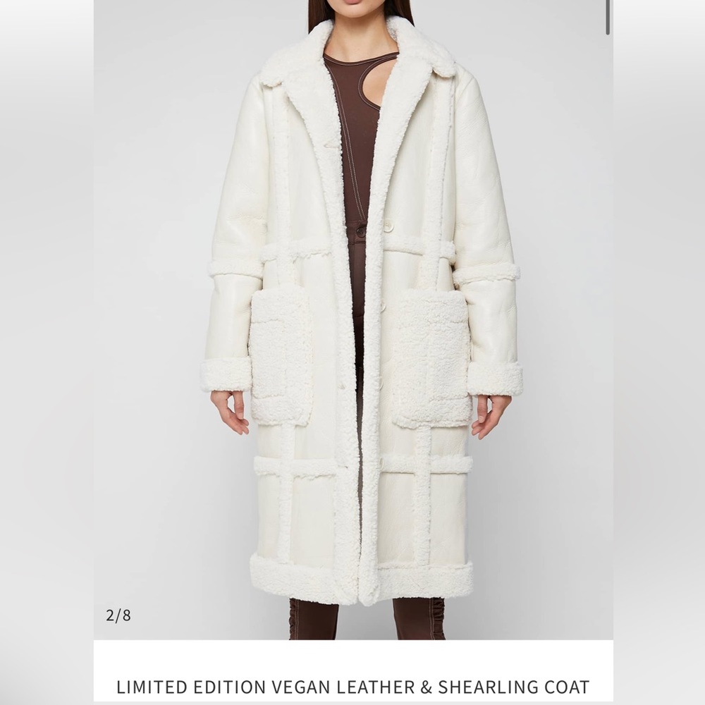 MANIER DE VIOR limited edition vegan leather coat in white